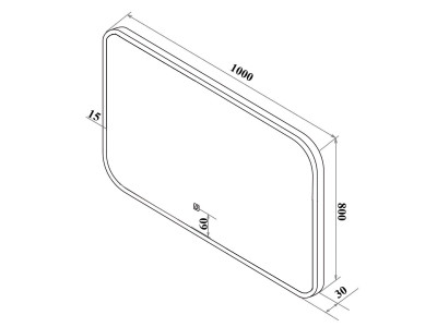 Зеркало RUNO с подсветкой 1000х800 Руан Led (00-00001290)