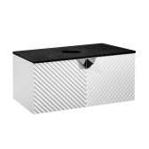 Тумба Runo Андорра 70 белый матовый чёрный подвесная под накладной умывальник (00-00004645)