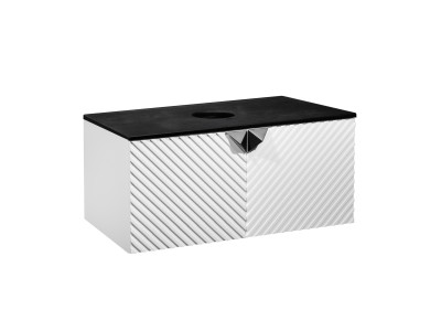 Тумба Runo Андорра 70 белый матовый чёрный подвесная под накладной умывальник (00-00004645)