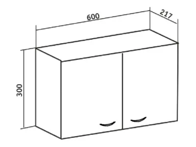 Шкаф навесной Runo  Рондо 60х30 (00000001089)