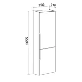 Пенал Runo правый подвесной дуб черный Мальта 35 (00-00001095)