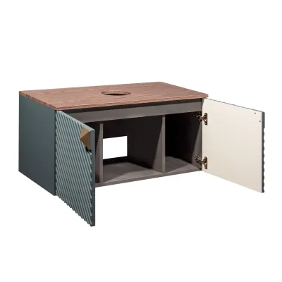 Тумба Runo Андорра 70 графит дуб коньячный подвесная под накладной умывальник (00-00004646)