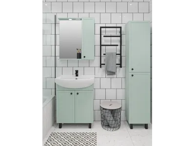 Зеркальный шкаф Runo правый мята Римини 65 (00-00001277)