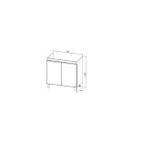 Тумба VIANT "Берлин" MODUO 80 2 ств цемент 441х766х820 (VBER80MDC-T2ST)
