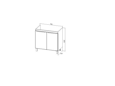 Тумба VIANT "Берлин" MODUO 80 2 ств цемент 441х766х820 (VBER80MDC-T2ST)
