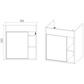 Тумба VIANT "Бостон" COMO 60 1 ств подвесная графит 430х560х620 (VBOS60COG-T1STP)
