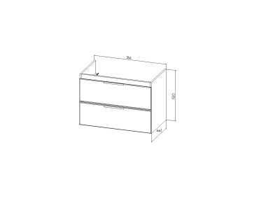 Тумба VIANT "Берлин" MODUO 80 2 ящика подвесная цемент 441х766х520 (VBER80MDC-T2YP)
