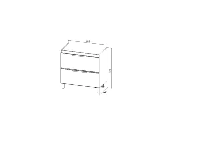 Тумба VIANT "Берлин" MODUO 80 2 ящика цемент 441х766х820 (VBER80MDC-T2Y)
