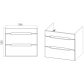 Тумба VIANT "Марсель" COMO 60 2 ящика подвесная графит 430х560х500 (VMAR60COG-T2YP)
