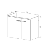 Тумба VIANT "Мюнхен" COMO 80 2 ств подвесная белая 425х760х620 (VMUN80COBEL-T2STP)
