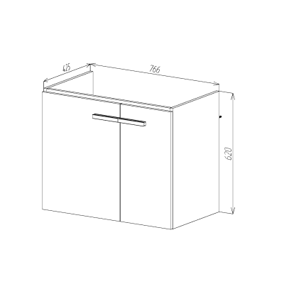 Тумба VIANT "Мюнхен" COMO 80 2 ств подвесная белая 425х760х620 (VMUN80COBEL-T2STP)
