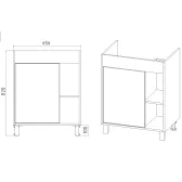 Тумба VIANT "Бостон" COMO 70 1 ств  425х655х820 (VBOS70CO-T1ST)
