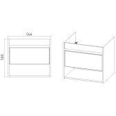 Тумба VIANT "Бостон" COMO 60 1 ящик подвесная  430х560х500 (VBOS60CO-T1YP)
