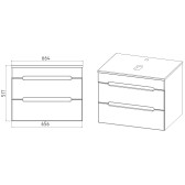 'Подвесная Тумба VIANT "Марсель" 2 ящика со столешницей L66 графит 502х664х516 (VMAR66NG-T2YP)'
