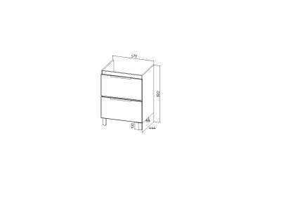 Тумба VIANT "Берлин" MODUO 60 2 ящика цемент 444х570х820 (VBER60MDC-T2Y)
