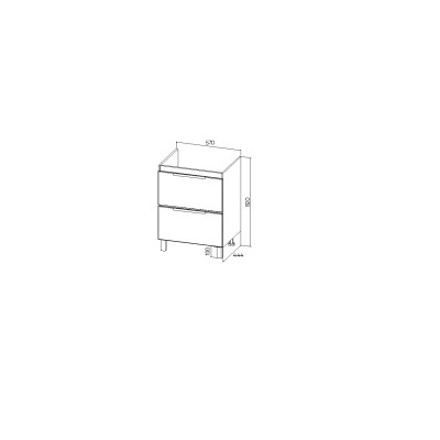 Тумба VIANT "Берлин" MODUO 60 2 ящика цемент 444х570х820 (VBER60MDC-T2Y)
