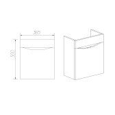 Тумба VIANT "Рим" COMO 40 1 ств подвесная 205х385х500 (VRIM40CO-T1STP)
