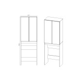 Шкаф VIANT  "Бостон" разборный для с\м графит 380х645х1900 (VBOS645G-SHSM)
