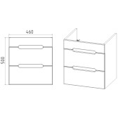 Тумба VIANT "Марсель" COMO 50 2 ящика подвесная графит 380х460x500 (VMAR50COG-T2YP)