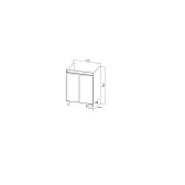 Тумба VIANT «Берлин» MODUO 60 2 ств белая (VBER60MDBEL-T2ST)