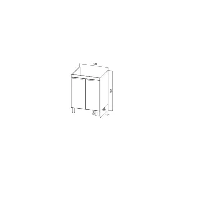 Тумба VIANT «Берлин» MODUO 60 2 ств белая (VBER60MDBEL-T2ST)