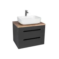 Тумба VIANT "Марсель" 2 ящика со столешницей L66 подвесная графит 502х664х516 (VMAR66NG-T2YP)
