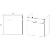 Тумба VIANT "Куба" COMO 60 1 ств подвесная 430x560x560 (VKUB60CO-T1STP)