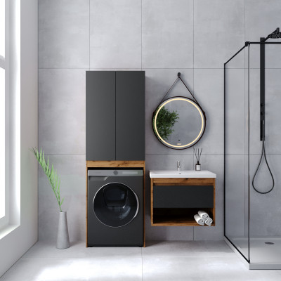 Шкаф VIANT  "Бостон" разборный для с\м графит 380х645х1900 (VBOS645G-SHSM)
