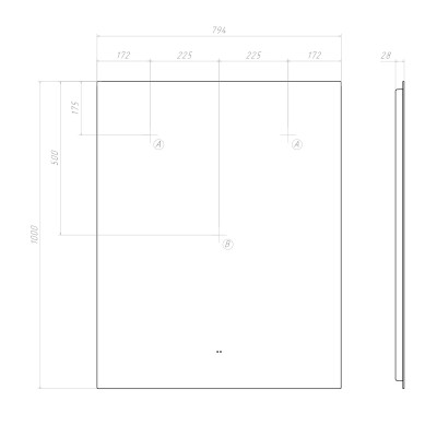 Зеркало VIGO Quadro Comfort 800 (145)