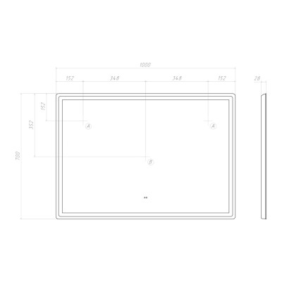 Зеркало VIGO Geometry Comfort 1000  (064)