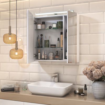 Шкаф VIGO навесной с зеркалом Plaza 700 со светильником (zsh.PLA.70.El)