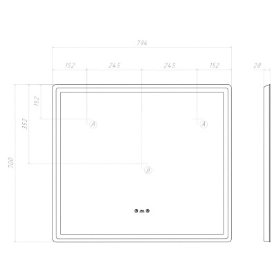 Зеркало VIGO Geometry Step 800 (234)