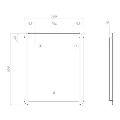 Зеркало VIGO Wing Classic 500 (80)
