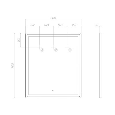 Зеркало VIGO Geometry Comfort 600  (058)
