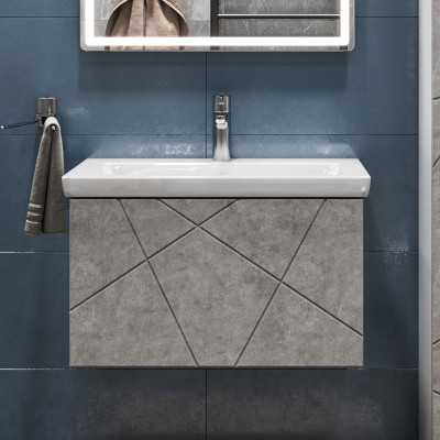 Тумба VIGO Geometry под раковину Geometry 700-0-1 (Como) навесная бетон (034 бетон)