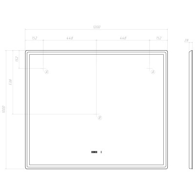 Зеркало VIGO Roberta Luxe 1200 (296)
