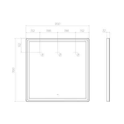 Зеркало VIGO Geometry Comfort 700  (060)