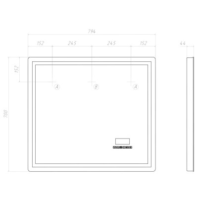 Зеркало VIGO Geometry Media voice 800 (048)