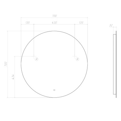 Зеркало VIGO Otti Comfort 700 (184)