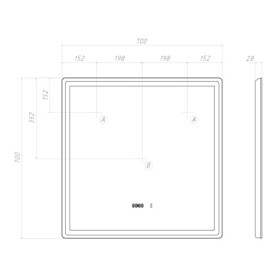 Зеркало VIGO Geometry Luxe 700 (209)