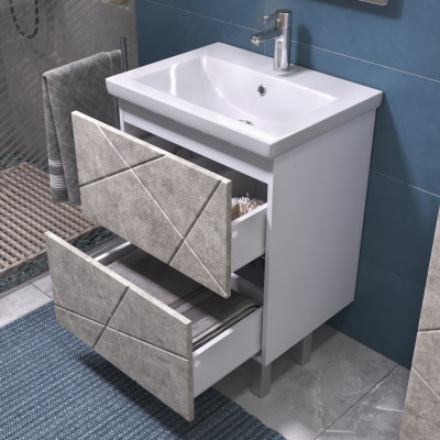 Тумба VIGO Geometry под раковину Geometry 600-0-2 (Como) бетон (015 бетон)