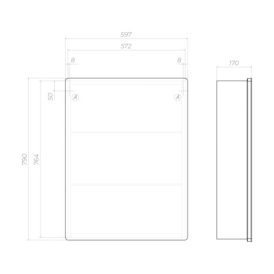 Шкаф VIGO навесной Geometry Classic 600 с зеркалом (117)