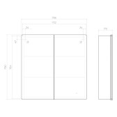 Шкаф VIGO навесной Geometry Comfort 800 с зеркалом (221)