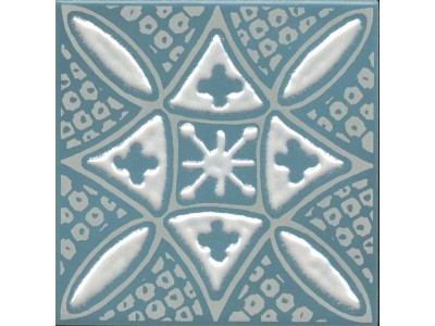 Декор Бахия 2 бирюзовый глянцевый 9,8x9,8x0,7
