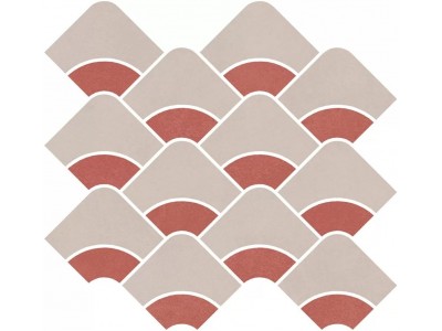 Декор Таделакт наборный бежевый светлый, красный матовый обрезной 30x28x0,9