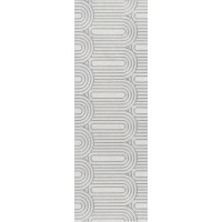 Декор Безана серый светлый обрезной 25x75x9