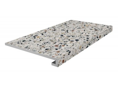 Ступень Бричиола белый матовый обрезной 33x60x0,9