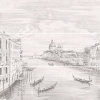Панно Город На Воде Venice, 3 части 25х75, обрезной (размер каждой части) 75х75х9