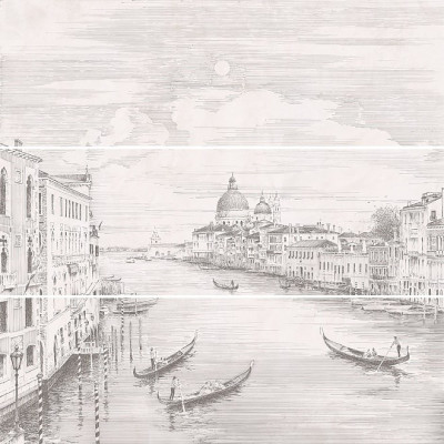 Город На Воде Venice, 3 части 25х75, обрезной (размер каждой части) 75х75х9