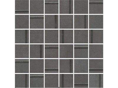 Декор Гварди 1 мозаичный антрацит матовый обрезной 30x30x0,9